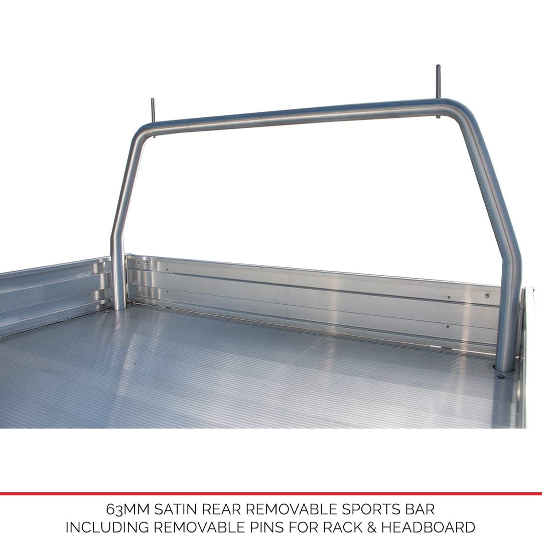 63mm Satin Rear Removable Sports Bar - Only Compatible With Duratray Products - Australian-made Duratray tray body