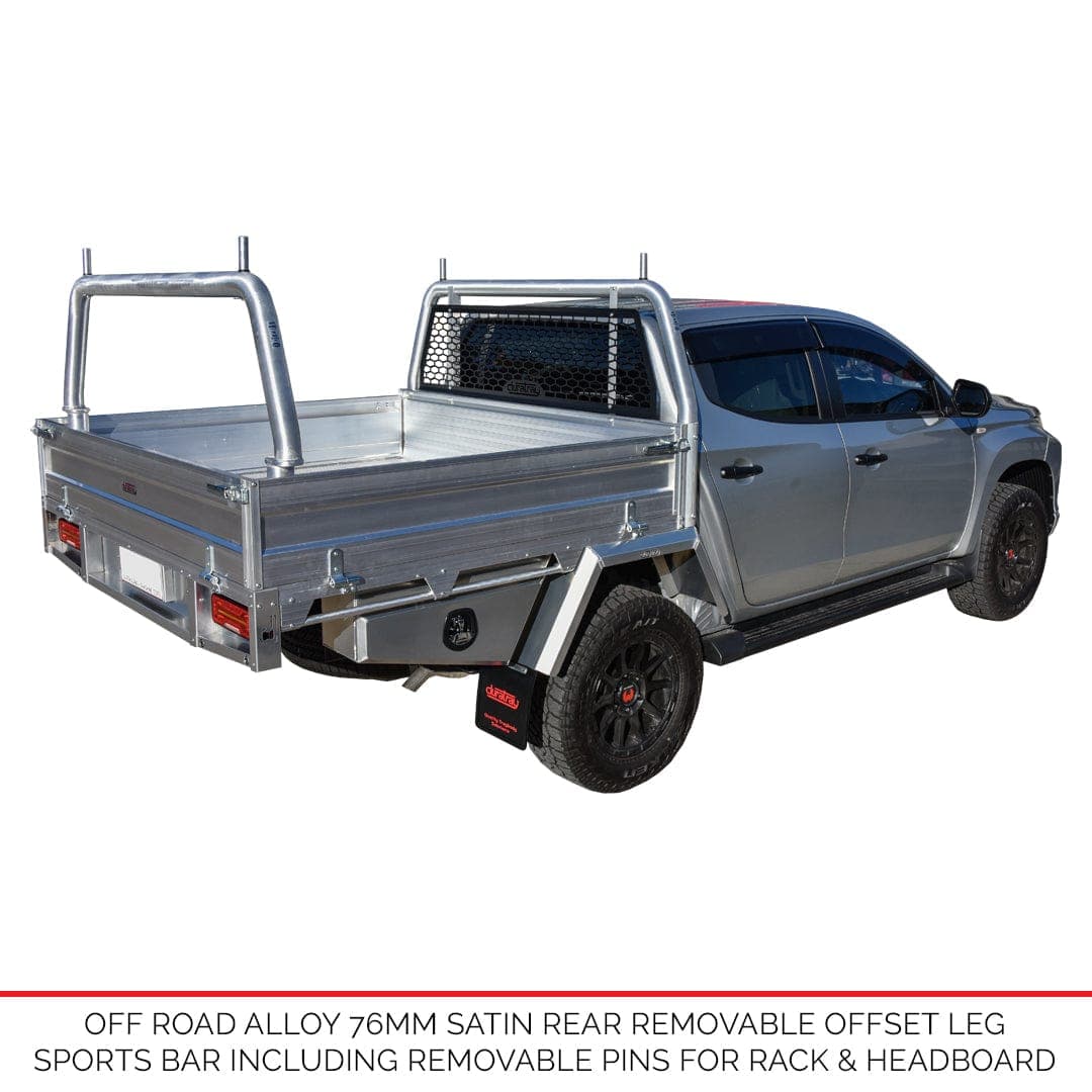 Offset Aluminium Sports Bar Rack - Only Compatible With Duratray Products - Australian-made Duratray tray body