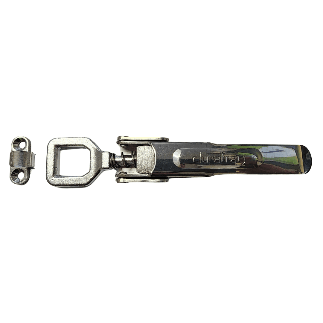 Heavy Duty Stainless Steel Over Centre Catch with Hook LHS/Passenger Side - Australian-made Duratray tray body