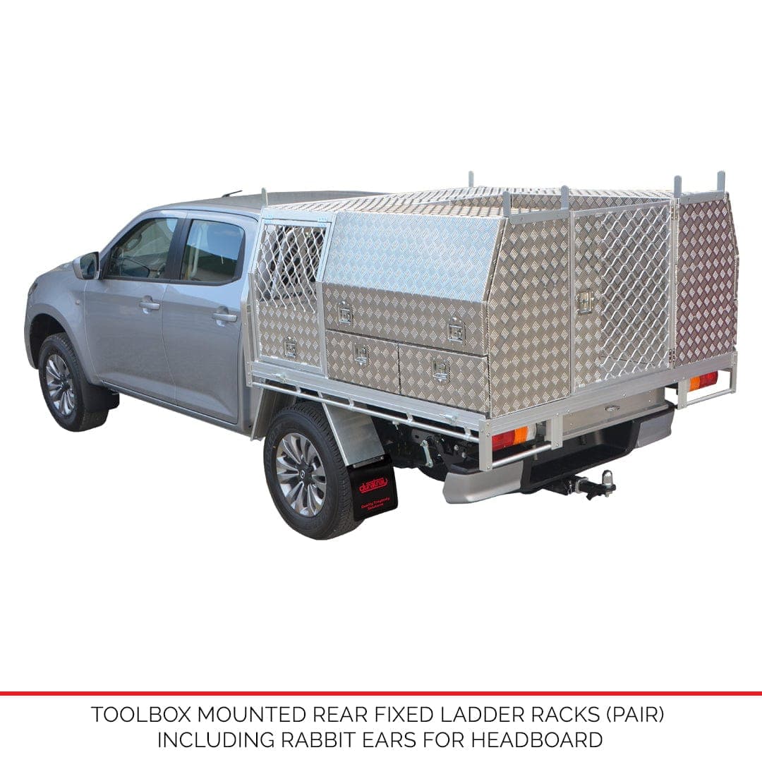 Toolbox Rear Fixed Ladder Racks (pair) - Australian-made Duratray tray body